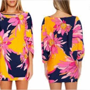 TRINA TURK Breeze Dress Tunic Swim Cover Up Beach Pool Resort Trip Tropical L